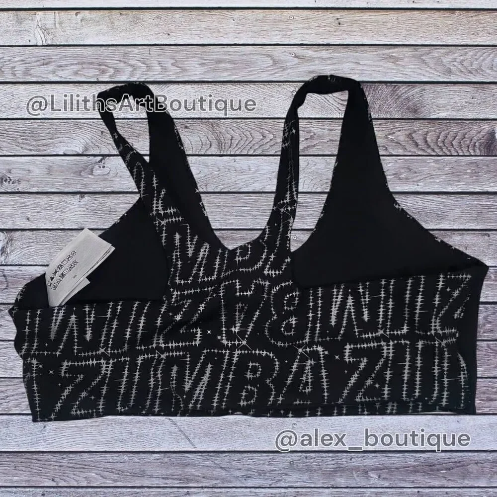 Zumba Dance Floor Sport Bra Bold Black NWOT Size M (G011)